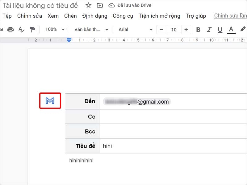 Nhấn vào biểu tượng chữ M