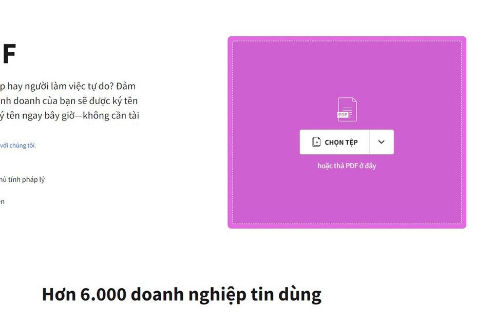 tạo chữ ký điện tử với Smallpdf bước 2