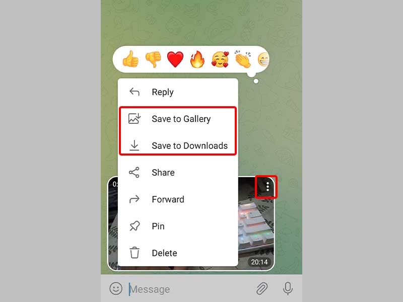 Nhấn vào dấu Ba chấm và tiến hành tải video về máy