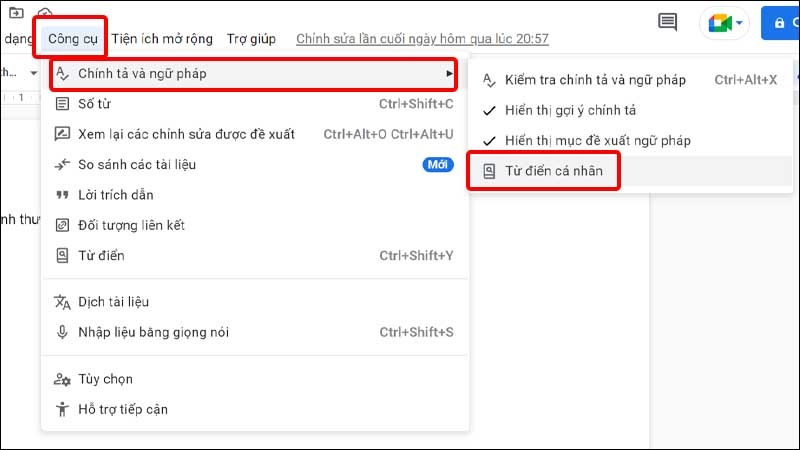 Vào Từ điển cá nhân