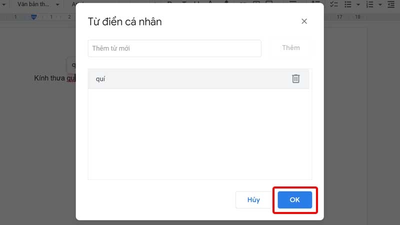 Nhấn OK