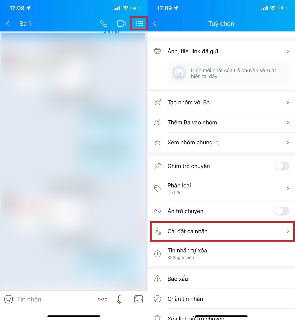 Cách tắt gợi ý ảnh và tắt chế độ đã xem trên Zalo 1