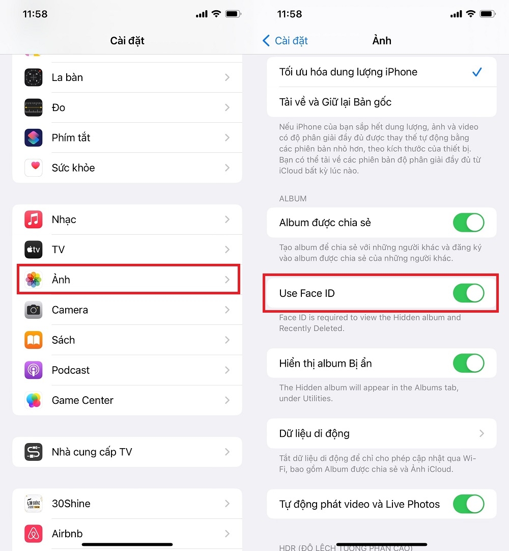 Cách khóa Album ẩn bằng Face ID trên iPhone chạy iOS 16 1