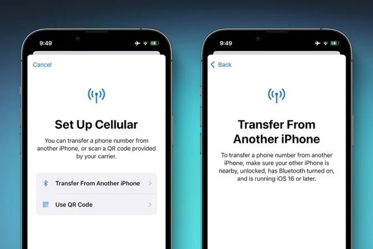 iOS 16 cho phép bạn chuyển eSIM sang iPhone mới qua Bluetooth