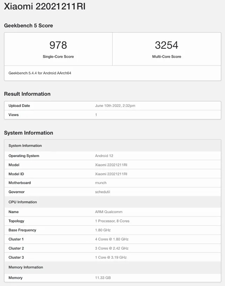 POCO F4 5G lộ cấu hình trên Geekbench
