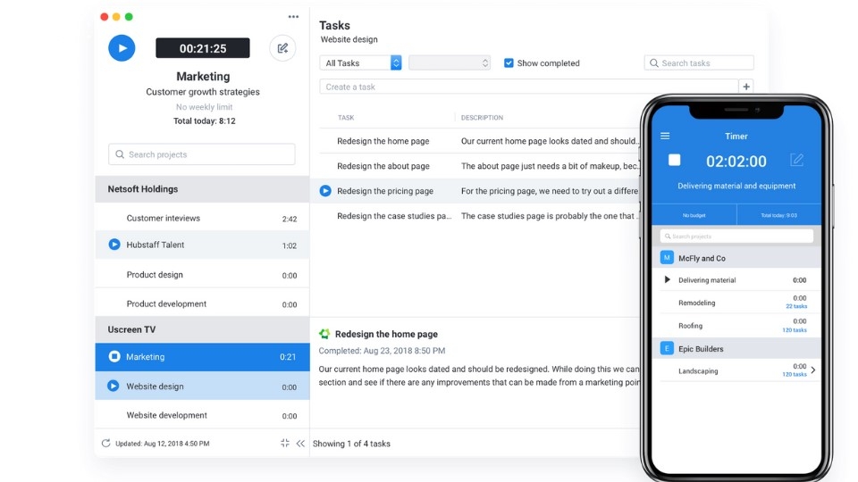 phần mềm chấm công Hubstaff