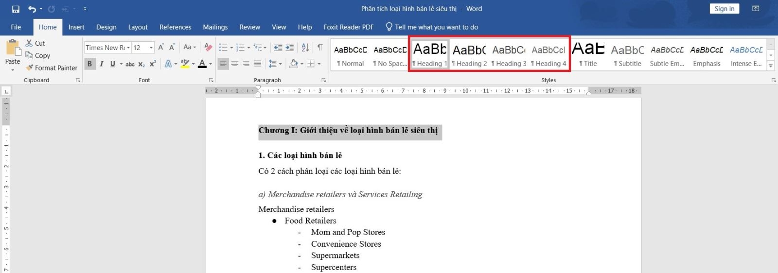 Xác định các mục con (ảnh 2)