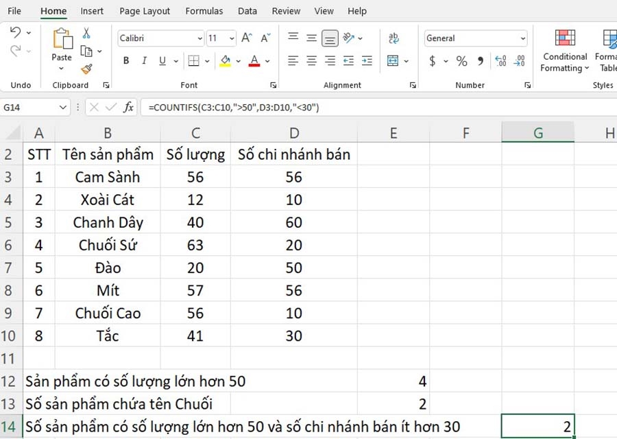 Hướng dẫn cụ thể hàm COUNTIF và hàm COUNTIFS trong Excel