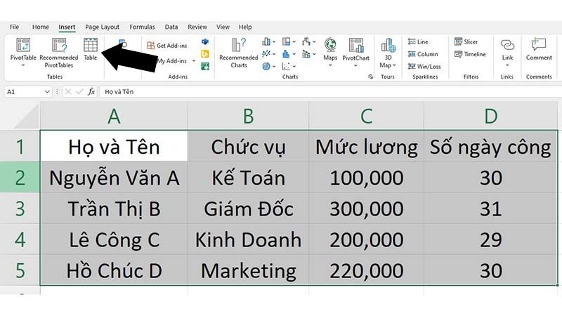 3 cách tạo bảng trong Excel đơn giản và nhanh chóng nhất
