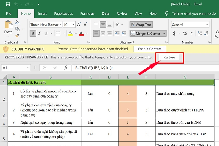 Cách lấy lại file Excel chưa lưu hoặc bị lưu đè cực hiệu quả (Hình 12)