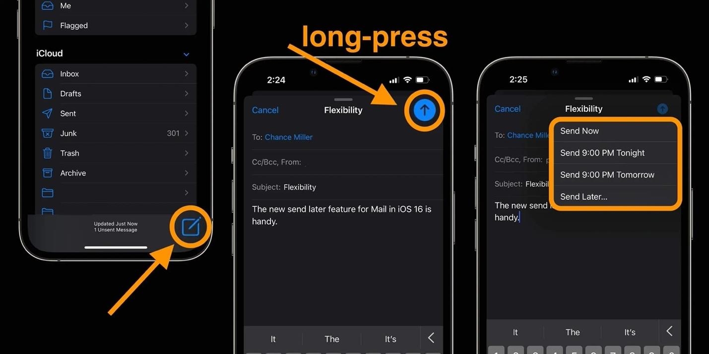Cách hẹn giờ gửi email trên iPhone chạy iOS 16 2