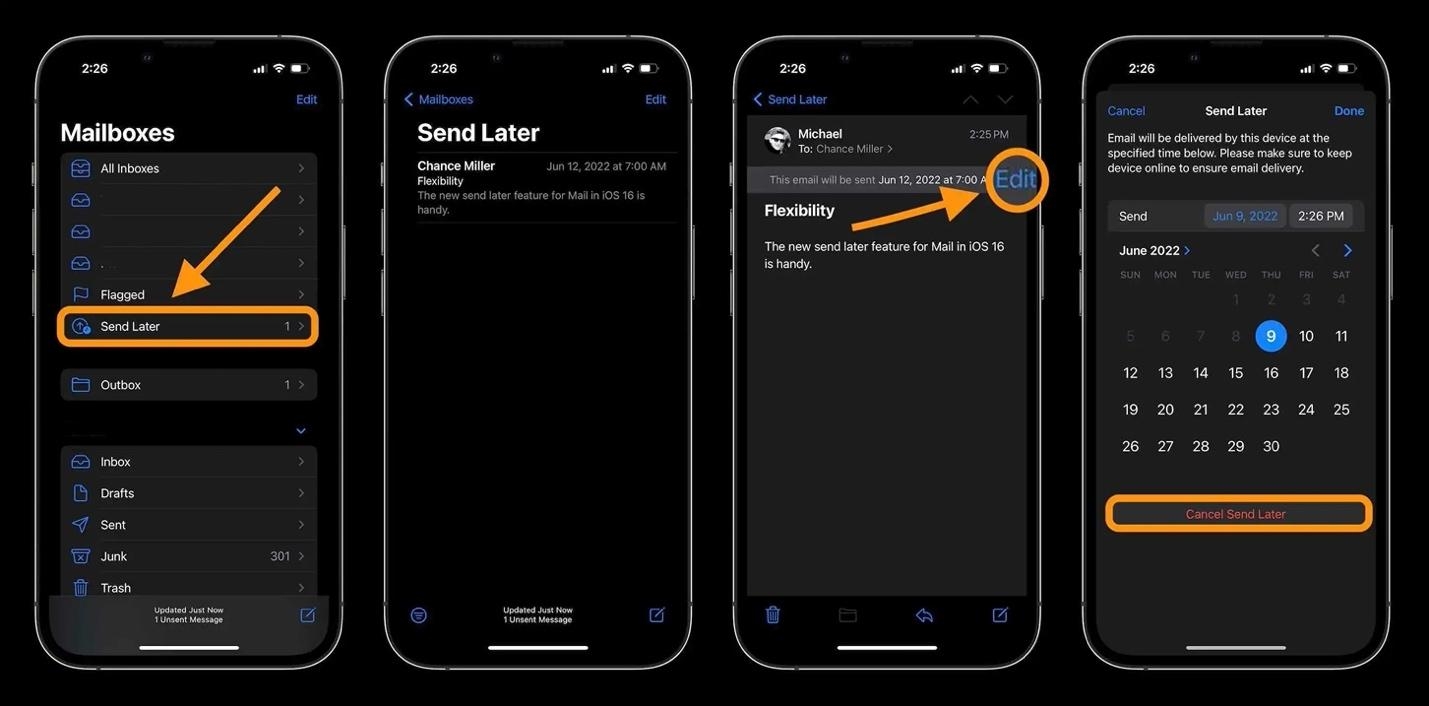 Cách hẹn giờ gửi email trên iPhone chạy iOS 16 3