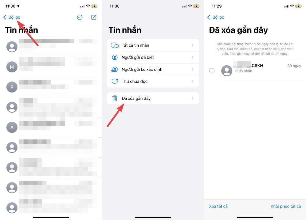 Cách xem lại và khôi phục tin nhắn đã xóa trên iOS 16 3