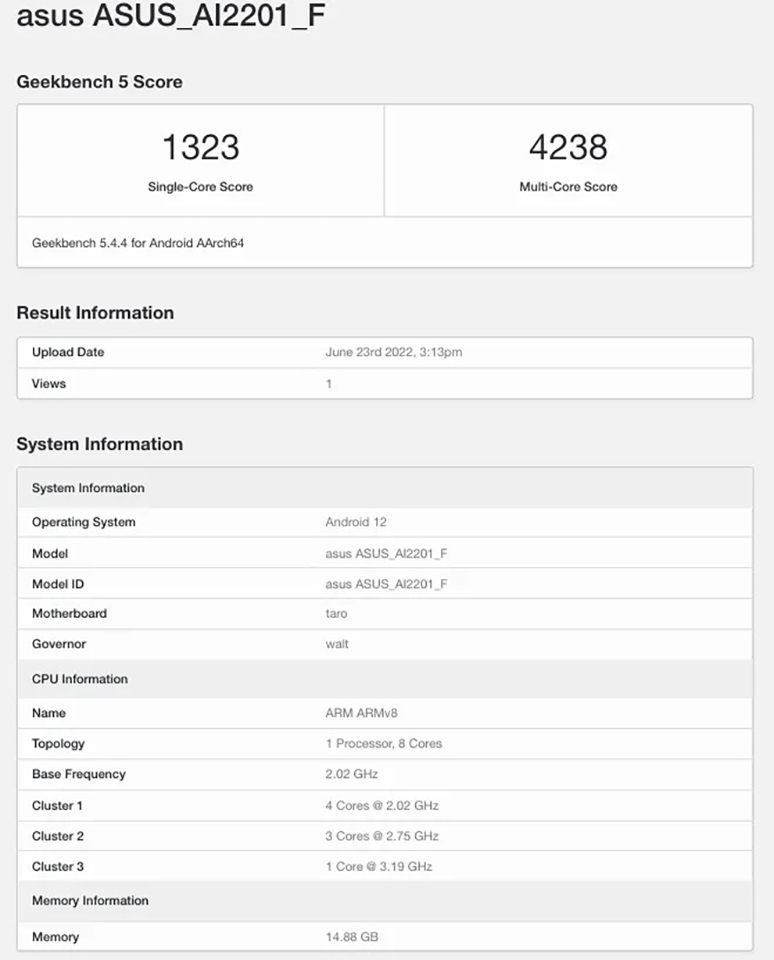 ROG Phone 6 được phát hiện trên Geekbench