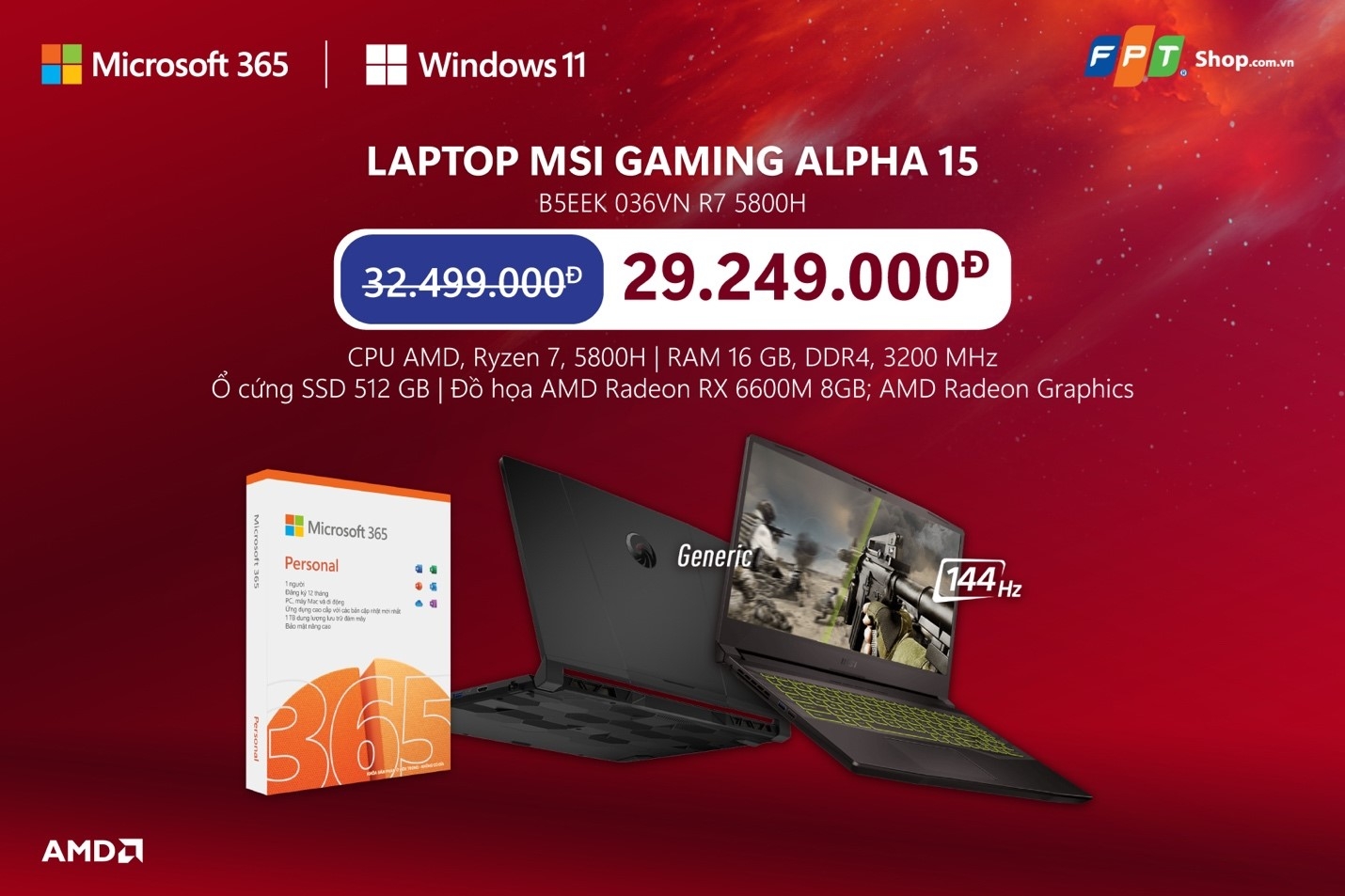 MSI Gaming Alpha B5EEK 036VN R7 5800H