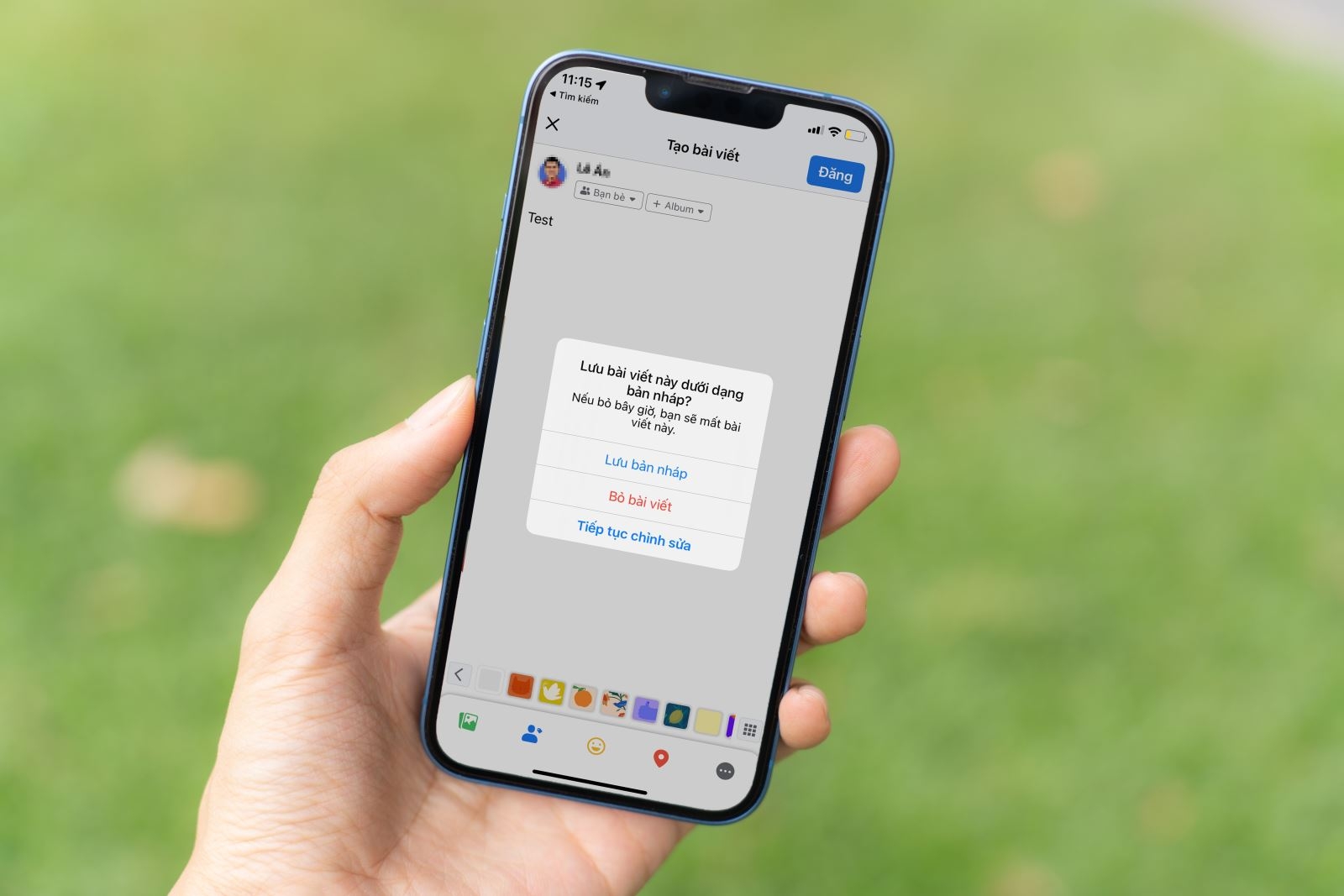 Cách lưu status Facebook thành bản nháp