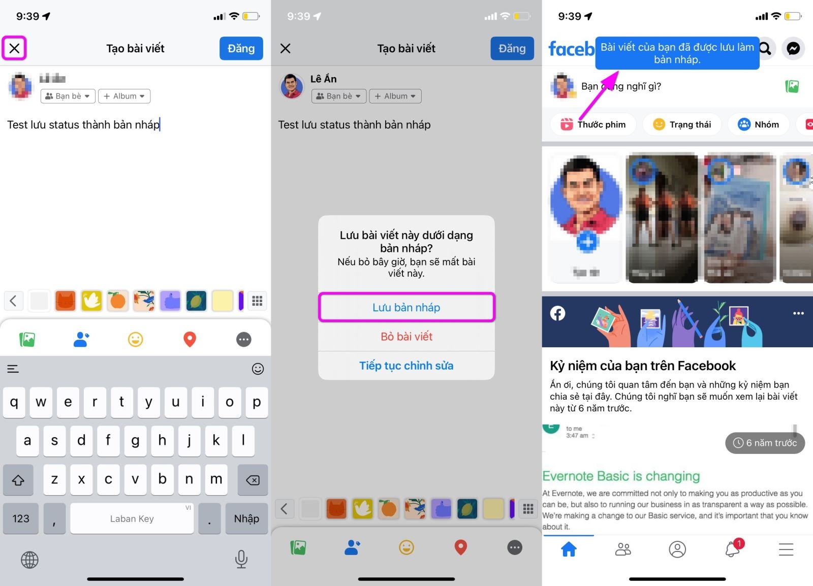 Cách lưu status Facebook thành bản nháp trên iPhone - Ảnh 2