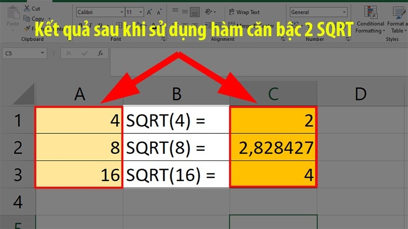 Làm thế nào để tính căn bậc 2 trong Excel? 1