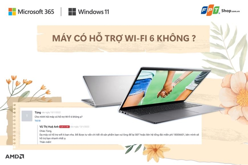 1001 câu hỏi cùng laptop Dell Inspiron N5515 R7 5700U 2