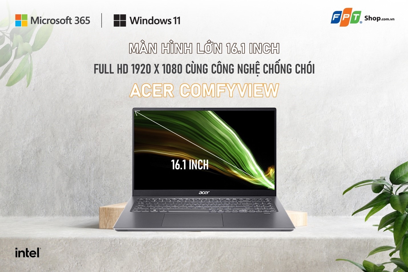 Acer Swift X SFX16 màn hình 16,1 inch nhưng khối lượng chỉ 1,9kg