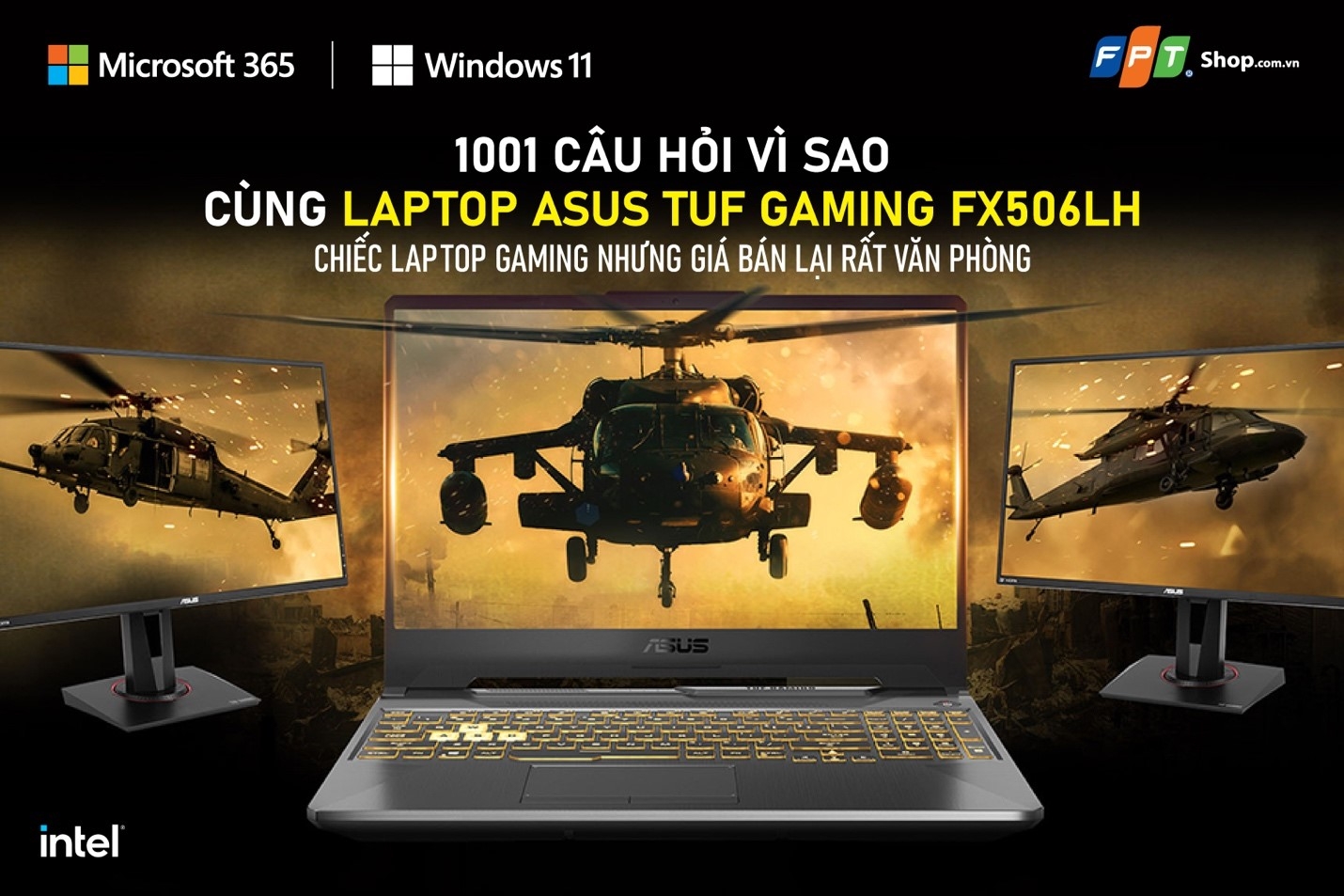 ASUS TUF Gaming FX506LH laptop gaming nhưng giá bán văn phòng