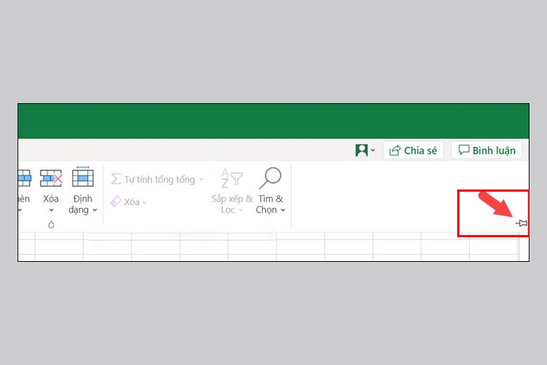 Click vào nút có biểu tượng hình ghim
