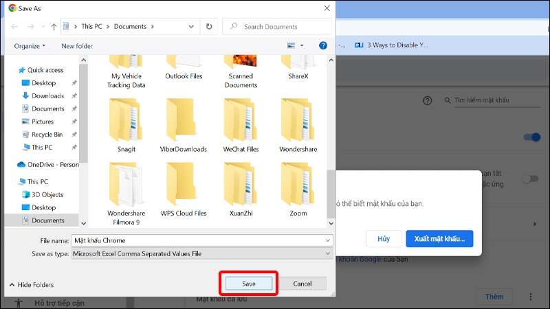Chọn vị trí lưu và nhấn Save