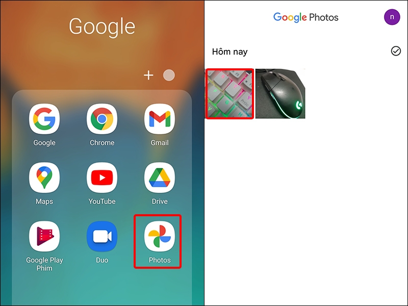 Truy cập vào Google Photos và chọn Ảnh mà bạn muốn