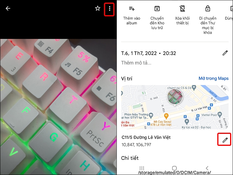 Nhán vào Ba chấm và chọn biểu tượng Bút chì