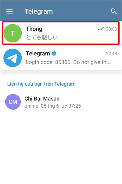 Nhấn vào Cuộc trò chuyện