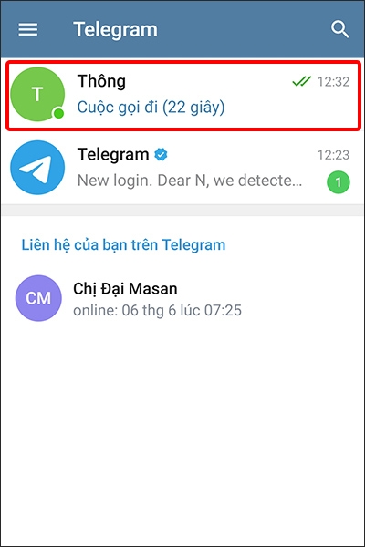 Chọn Liên hệ muốn chia sẻ màn hình