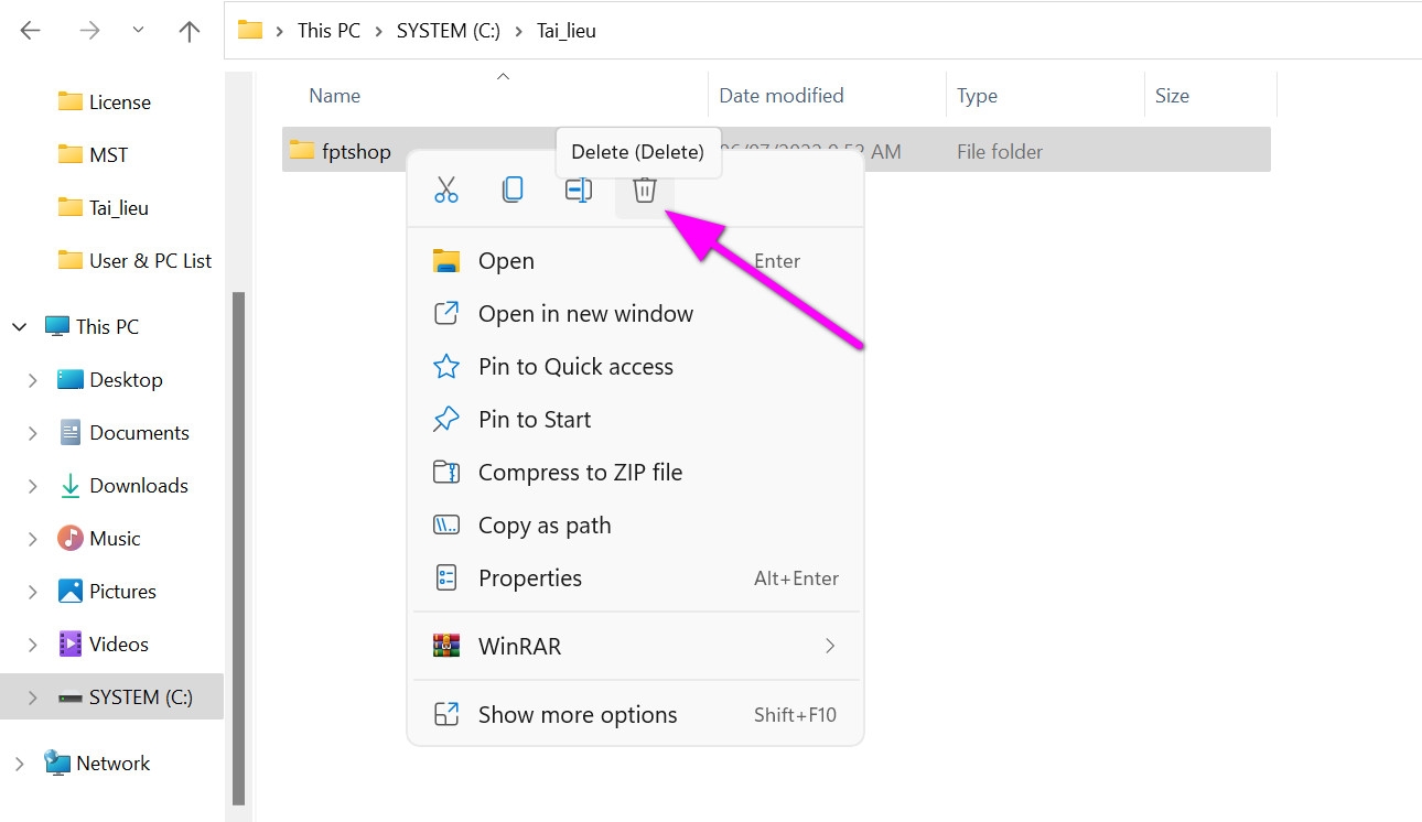 Cách xóa file và thư mục cứng đầu trên Windows 10 và 11 - Ảnh 3