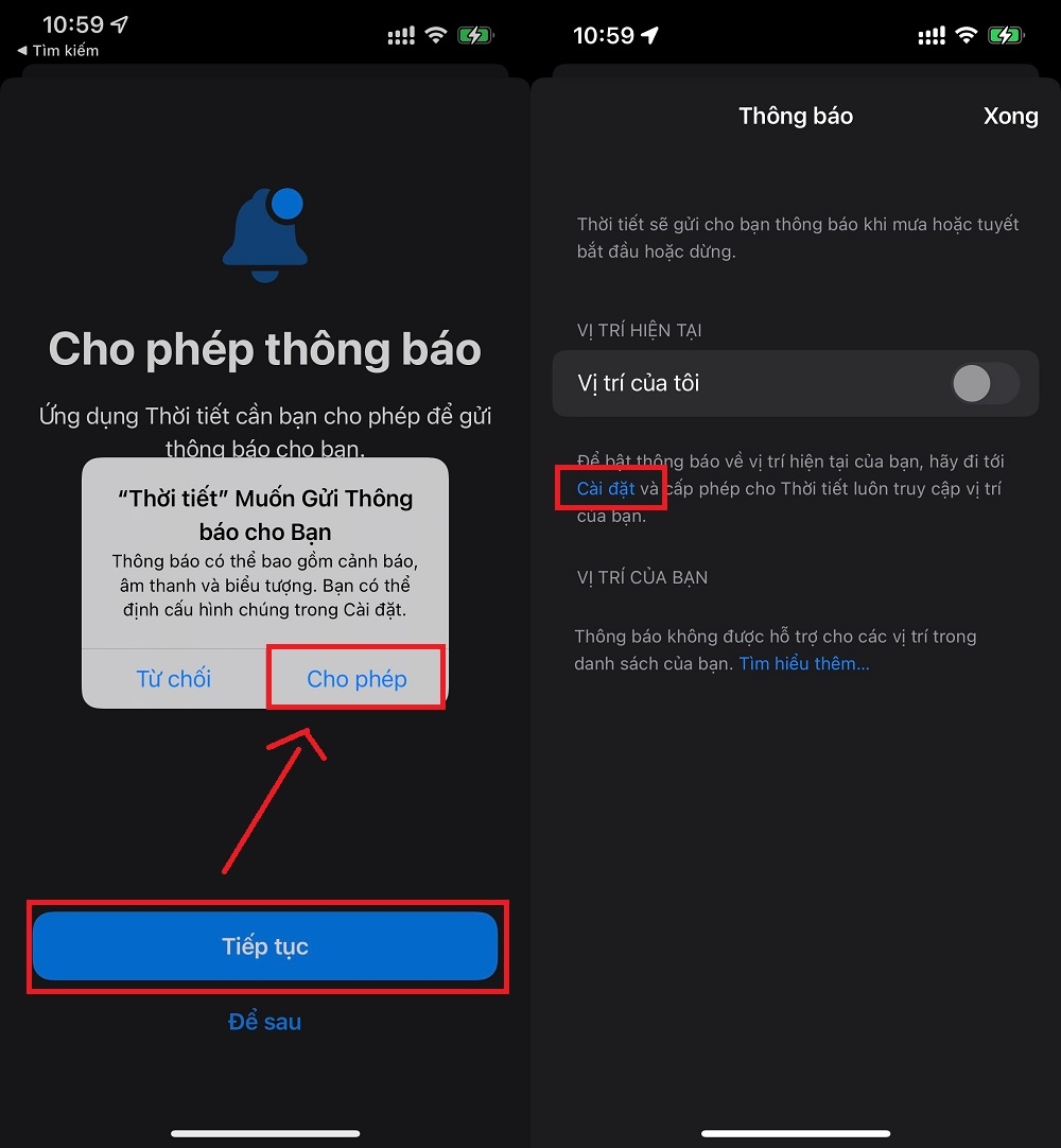 Cách nhận thông báo Thời tiết trên iPhone 3