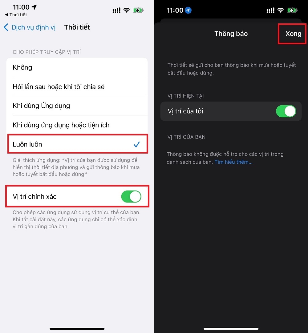 Cách nhận thông báo Thời tiết trên iPhone 4