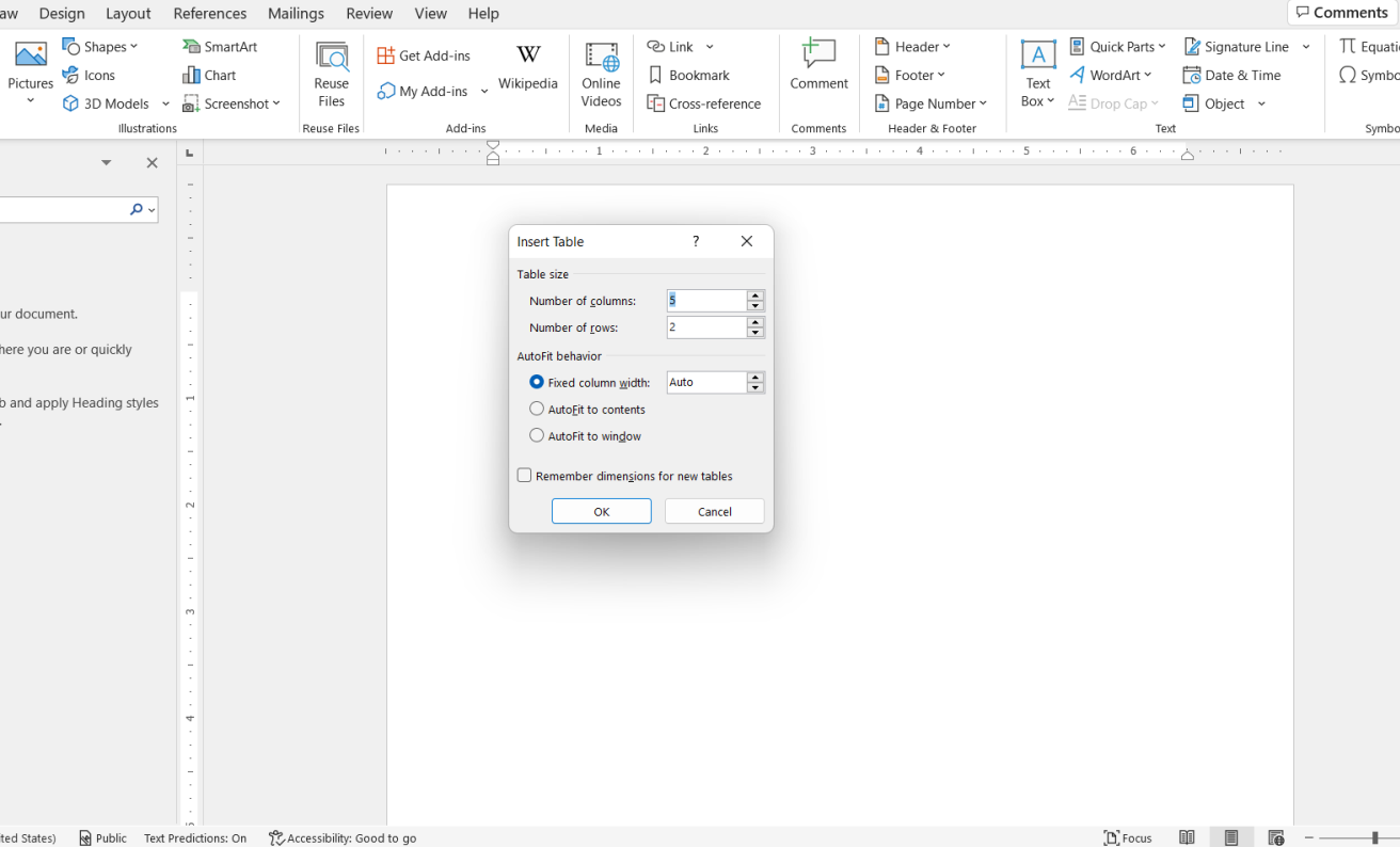 Cách tạo bảng trong Word 4