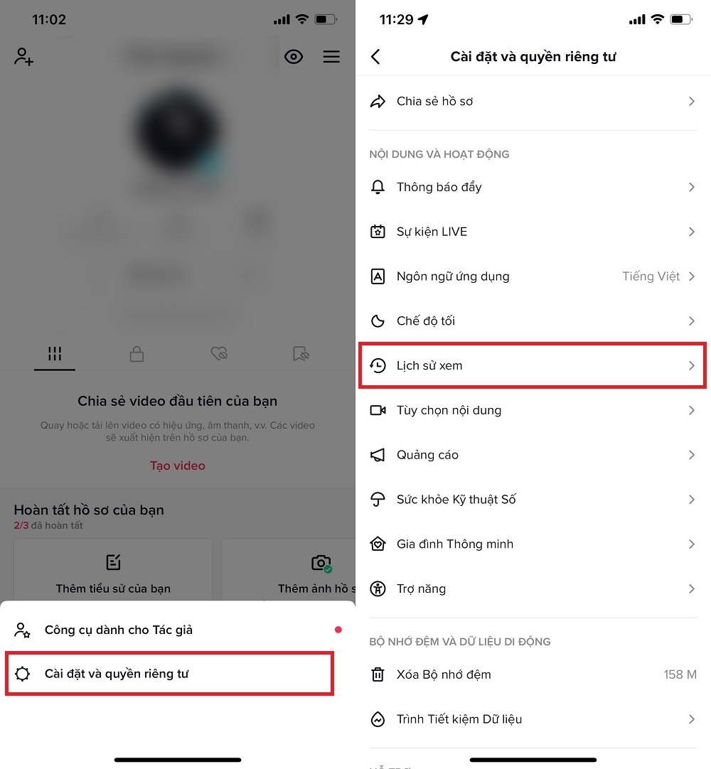 Cách xóa hết video bạn đã xem trên TikTok 3