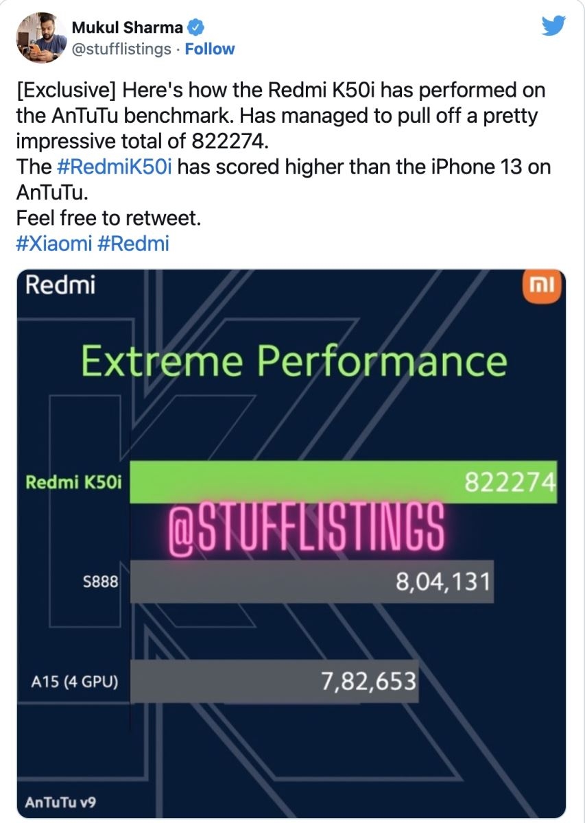 Hiệu năng Redmi K50i Hiệu năng Redmi K50i