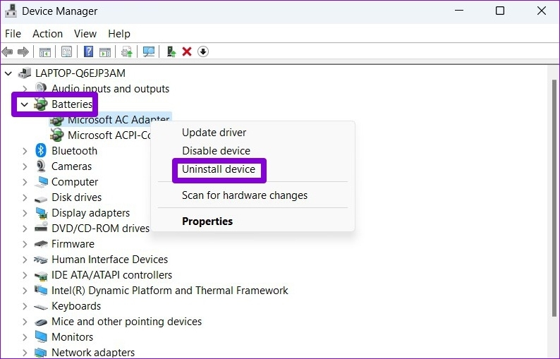 Làm gì khi laptop không nhận pin trên Windows 11 (12)