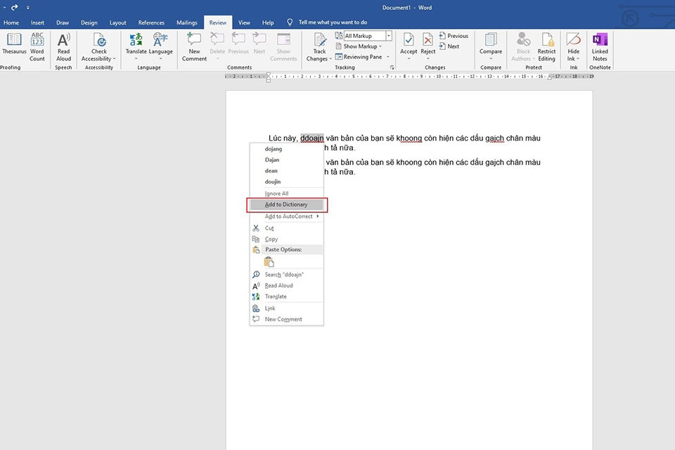 Cách tắt kiểm tra lỗi chính tả của một từ trong Word