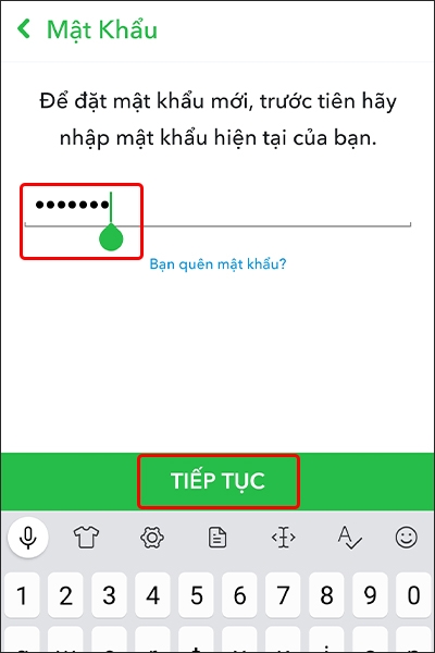 Nhấn TIẾP TỤC