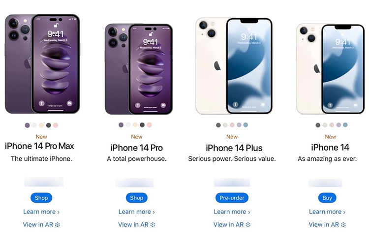 Kích thước iPhone 14 series có gì thay đổi?