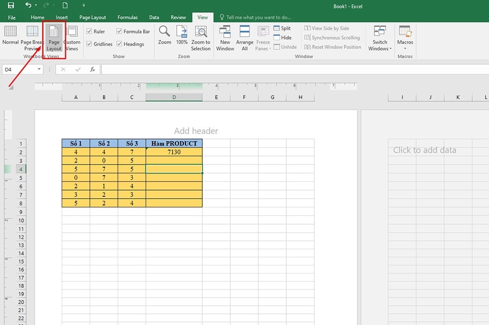 Chỉnh trước khi in Excel - Ảnh 02 Chỉnh trước khi in Excel - Ảnh 02