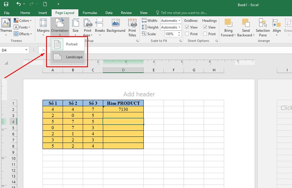 Chỉnh trước khi in Excel - Ảnh 03 Chỉnh trước khi in Excel - Ảnh 03