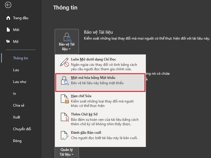 Cách khóa file Word an toàn