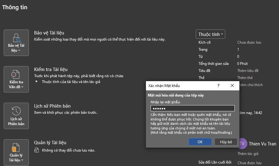Cách khóa file Word an toàn