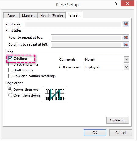Mẹo sửa lỗi Excel không in được đường lưới (3)