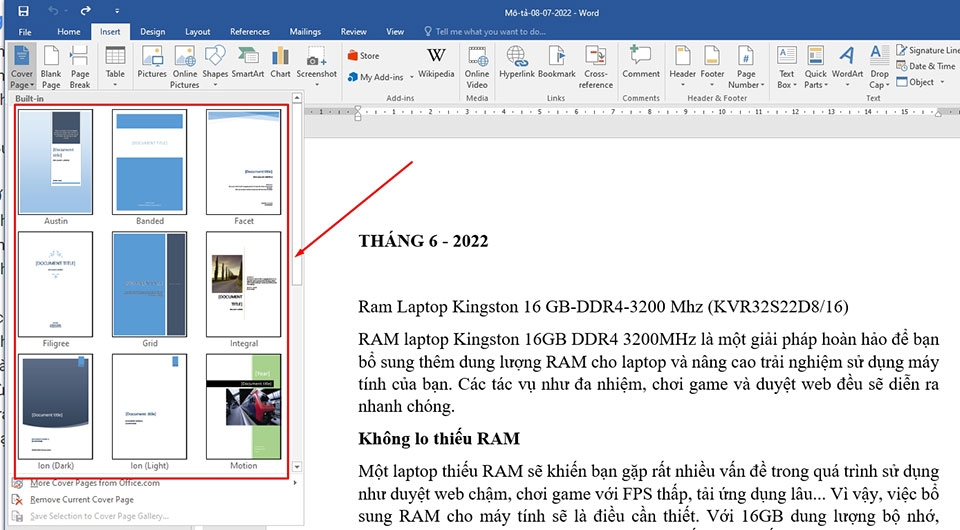 Cách tạo bìa tiểu luận trong Word - Ảnh 03 Cách tạo bìa tiểu luận trong Word - Ảnh 03
