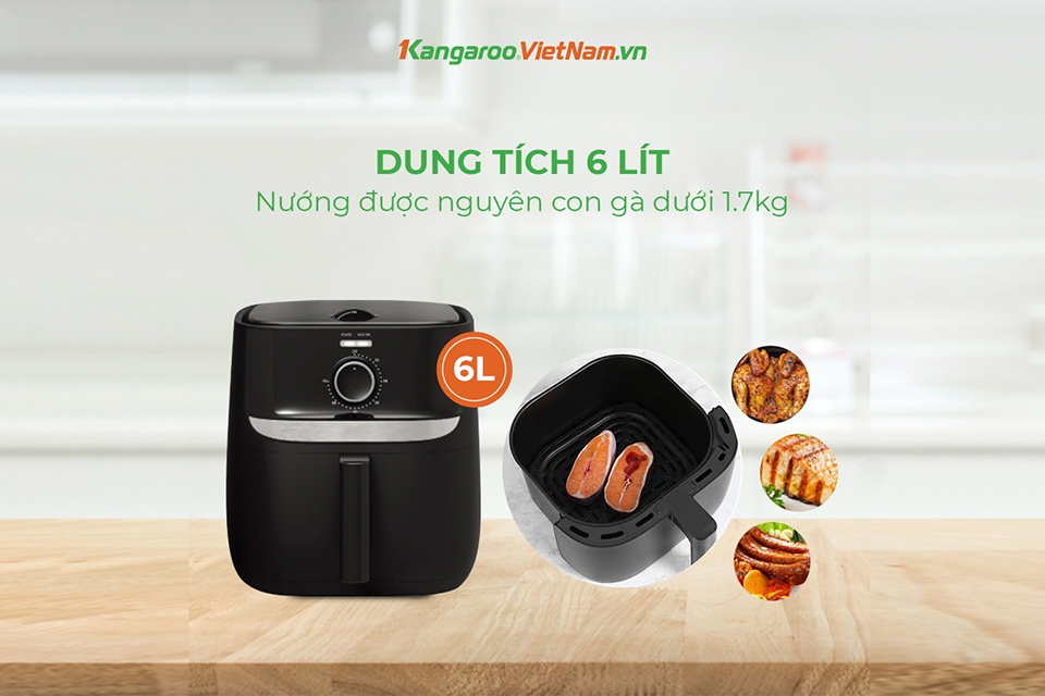 Nồi chiên không dầu Kangaro 6 lít KG6AF1 - hình 2
