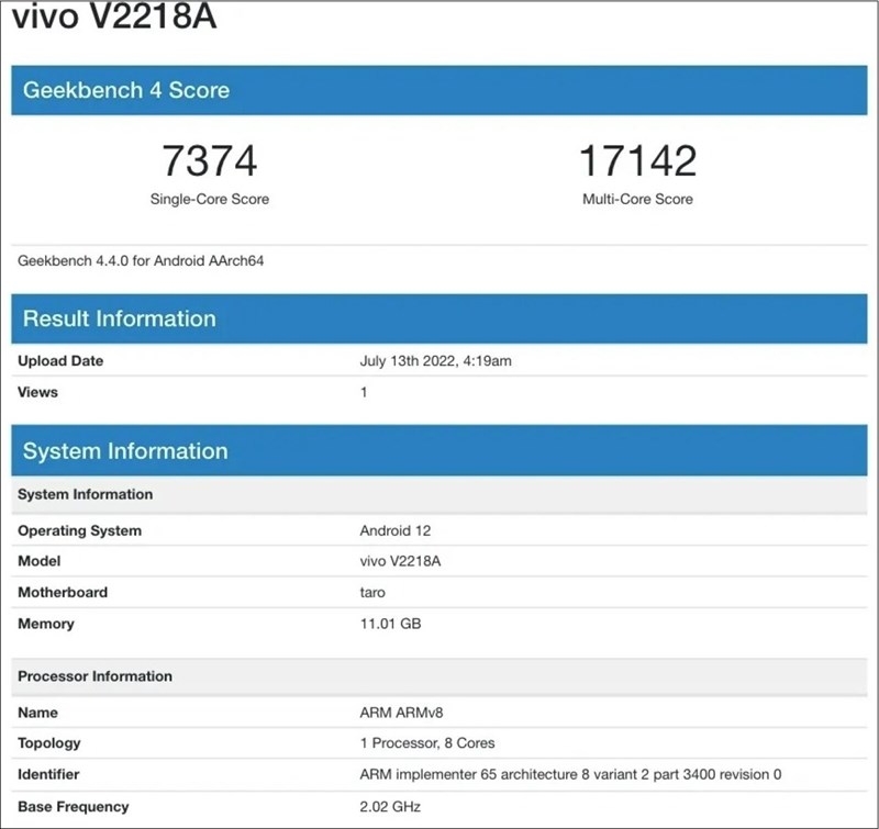 Rò rỉ số điểm GeekBench ấn tượng của iQOO 10 Pro