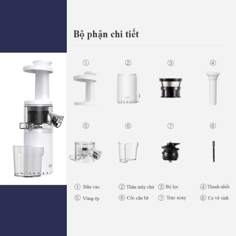 Hướng dẫn cách lắp máy ép chậm Xiaomi